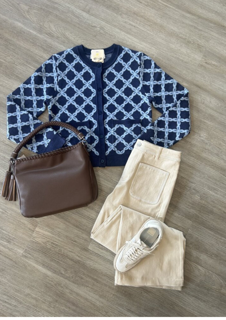 Intarsia Cardigan Sweater