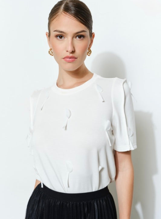 Peral Applique Sleeve Top