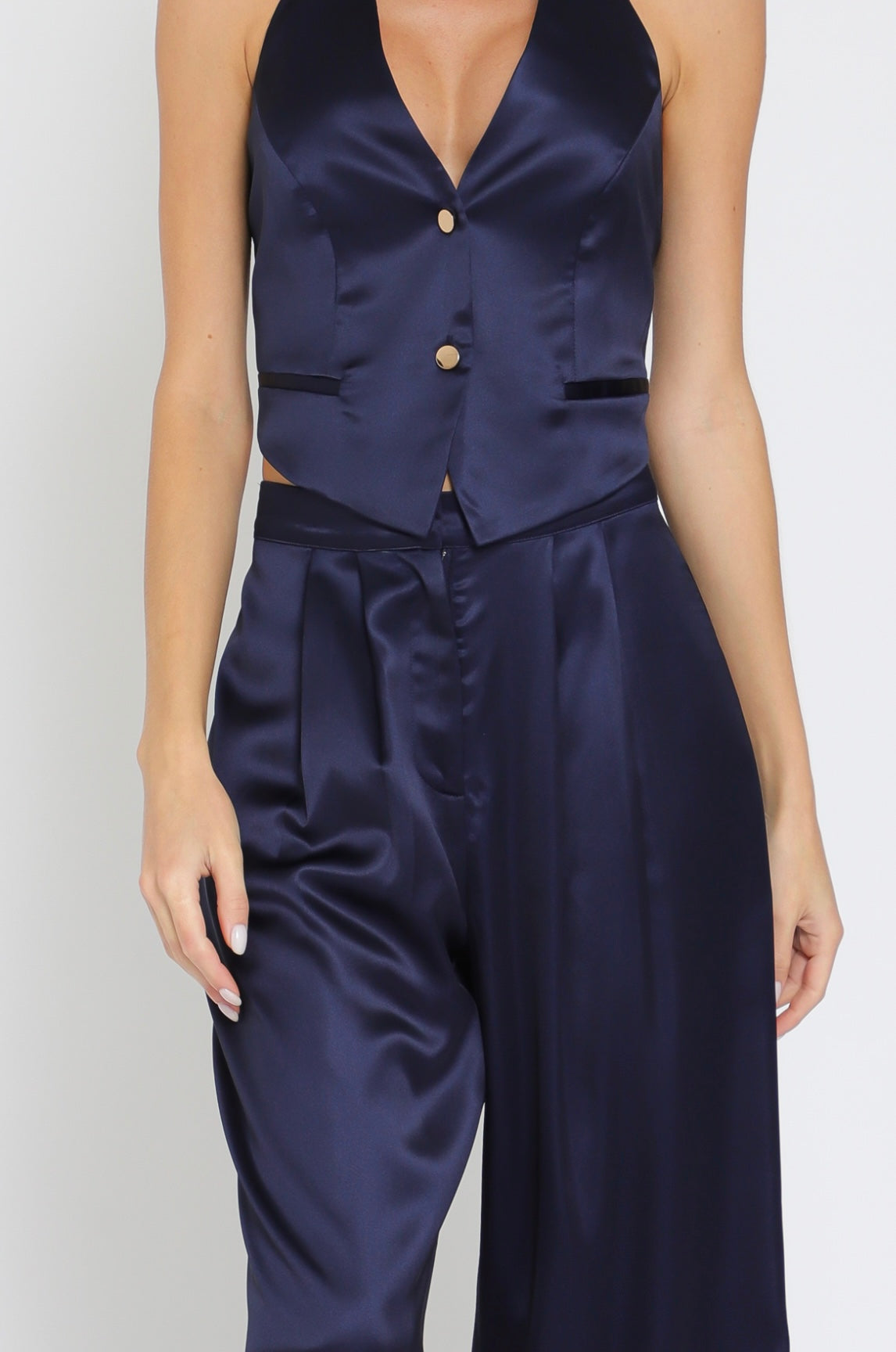 Halter vest and high waisted long pants set