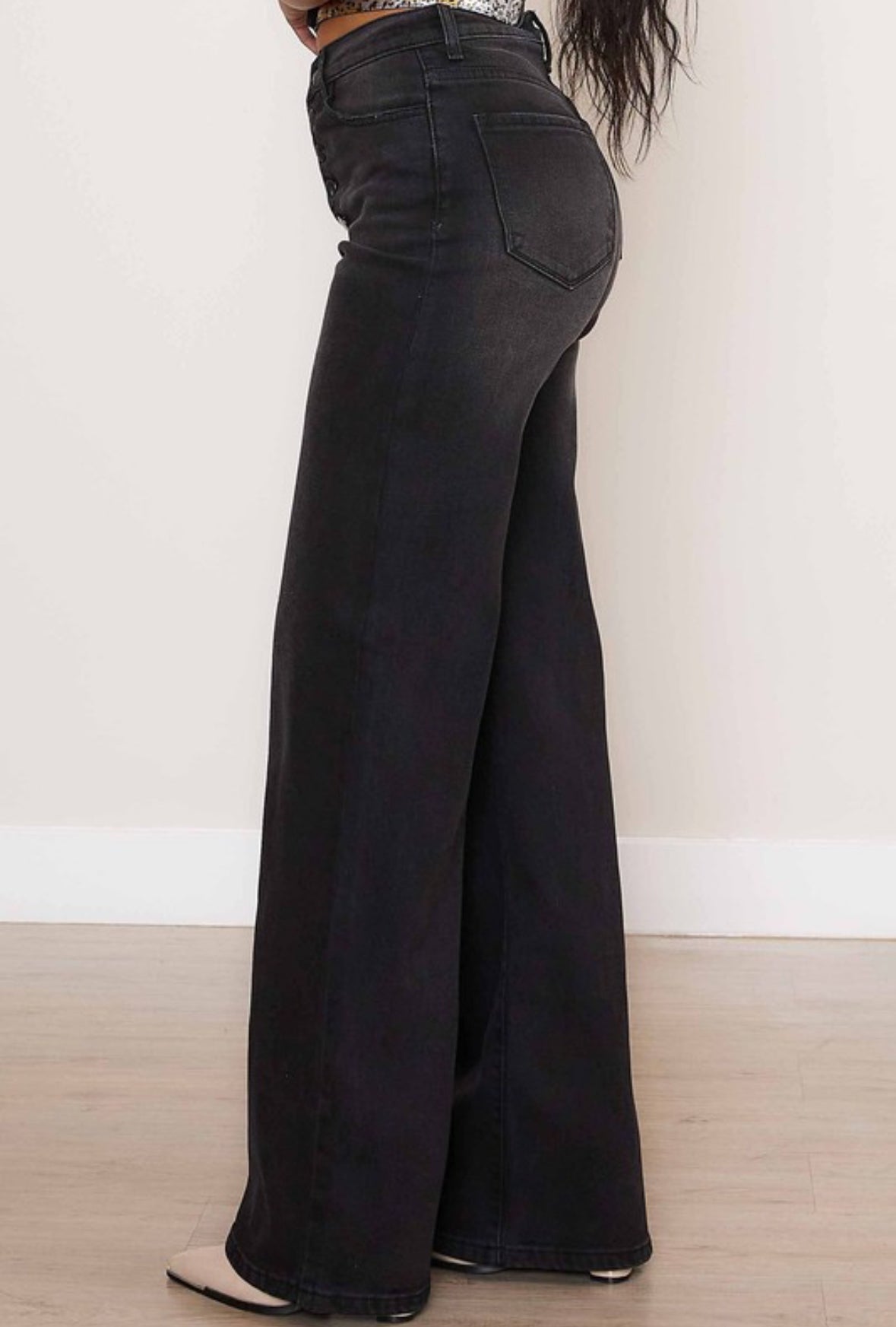 High Rise Button Up wide Leg