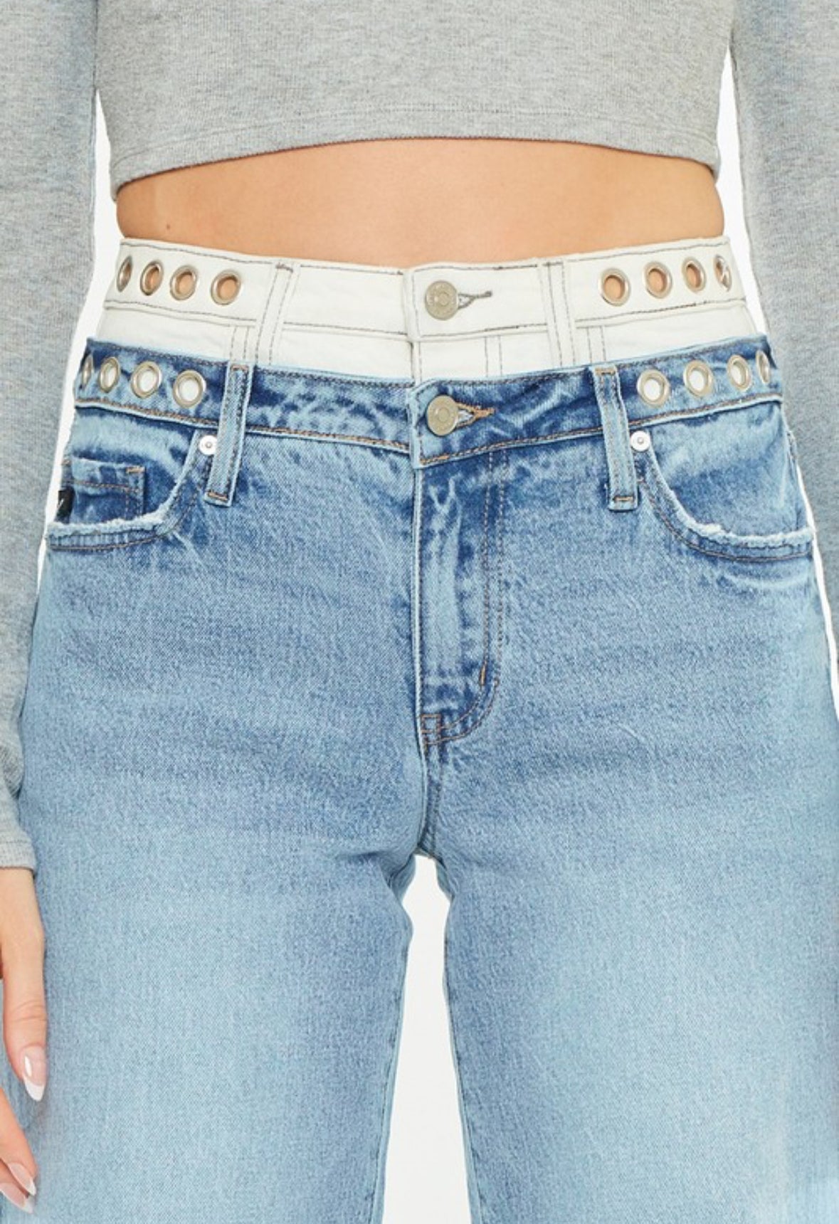 Double Waistband High Rise Jean