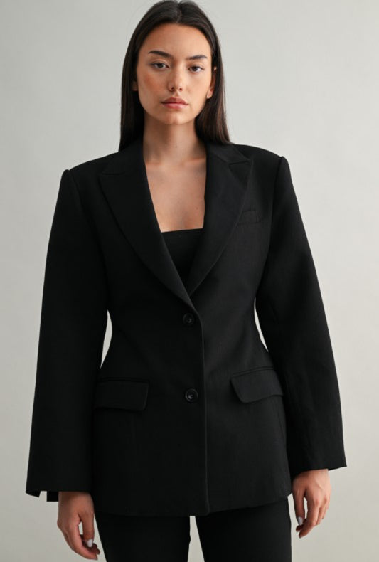 Fitted Waist Suit Blazer
