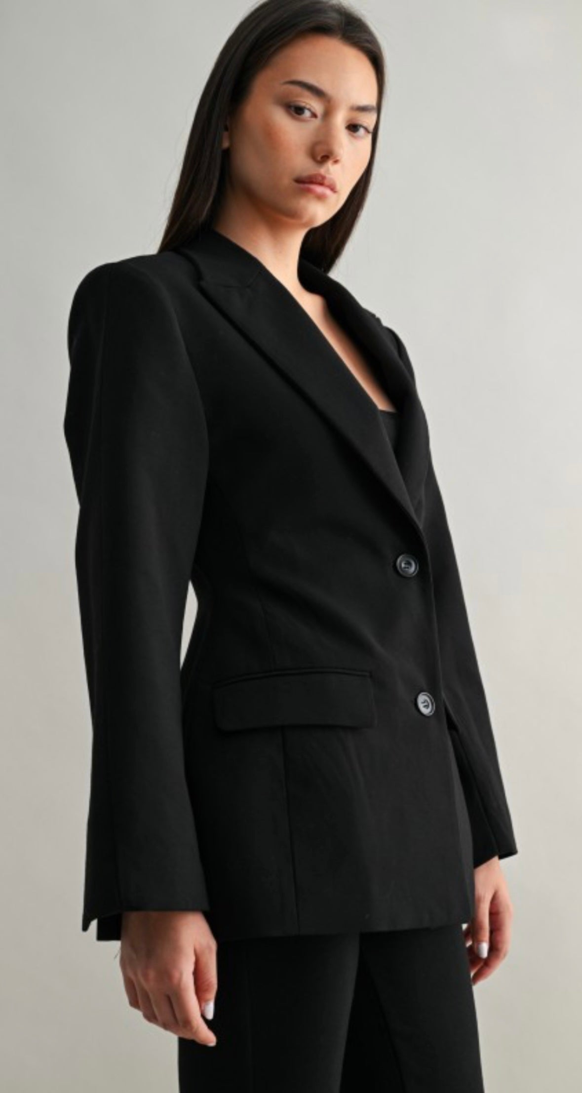 Fitted Waist Suit Blazer